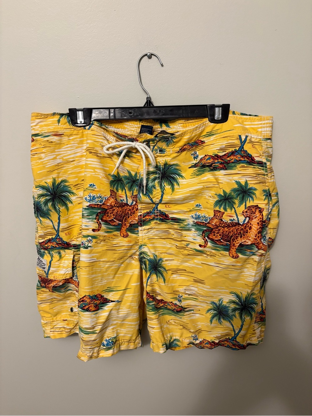 Polo Ralph Lauren Boardshorts Mens XL Leopard Hawaiian Print Beach Swim Trunk